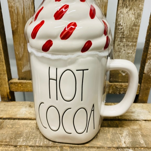 Rae Dunn HOT COCOA mug with whip cream topper - Picture 4 of 9